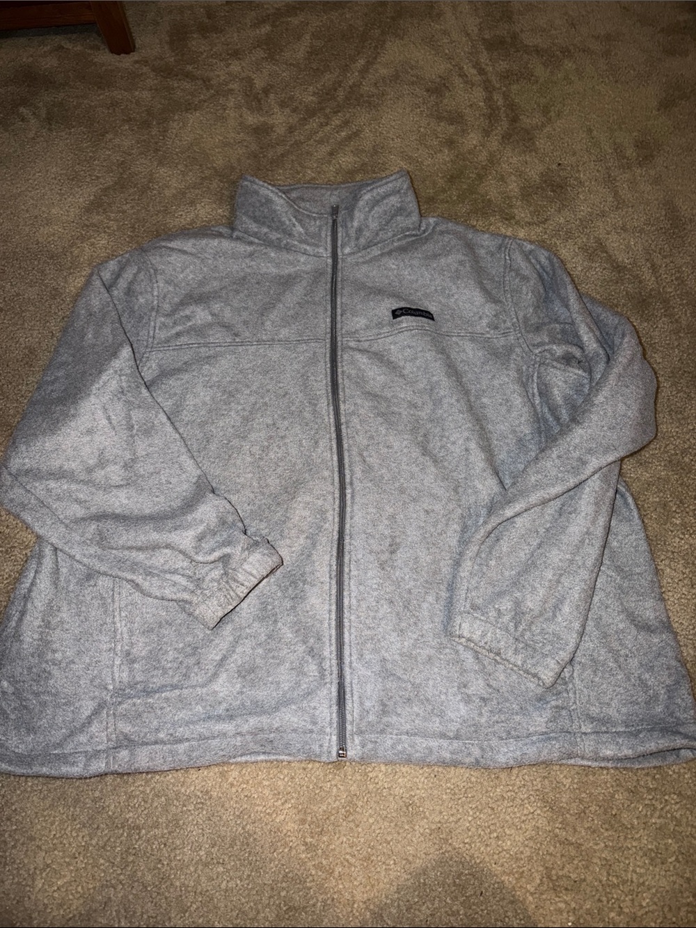 Columbia Light Gray Full-Zip Performance Fleece Jacket